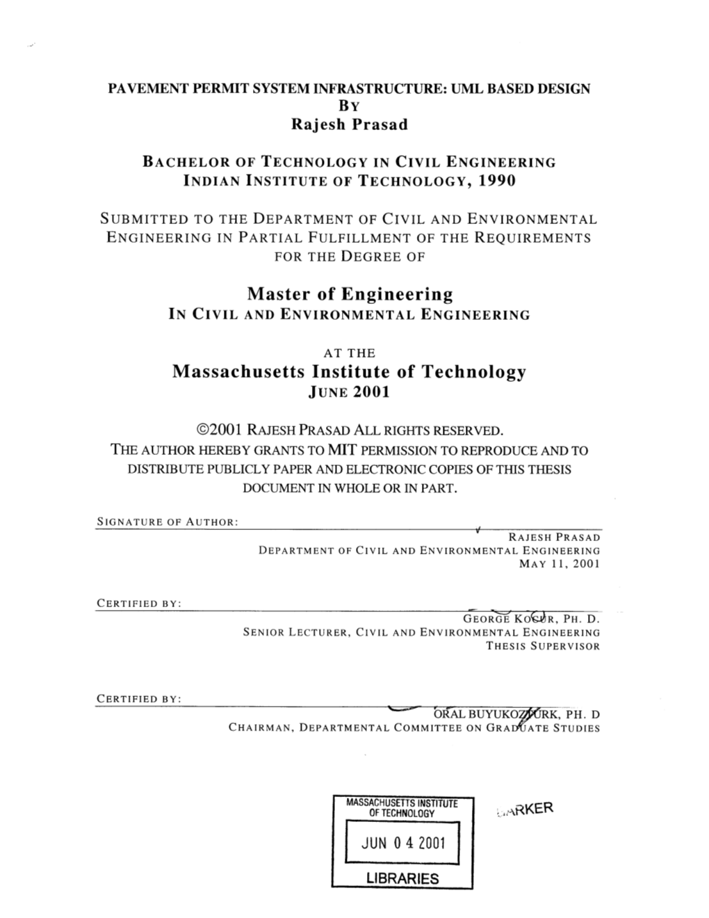 Master of Engineering Massachusetts Institute of Technology