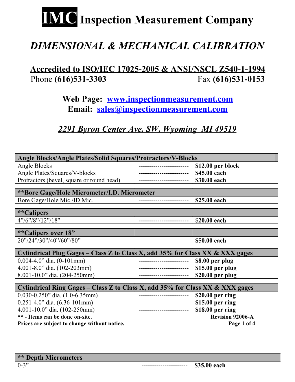 IMC Inspection Measurement Company