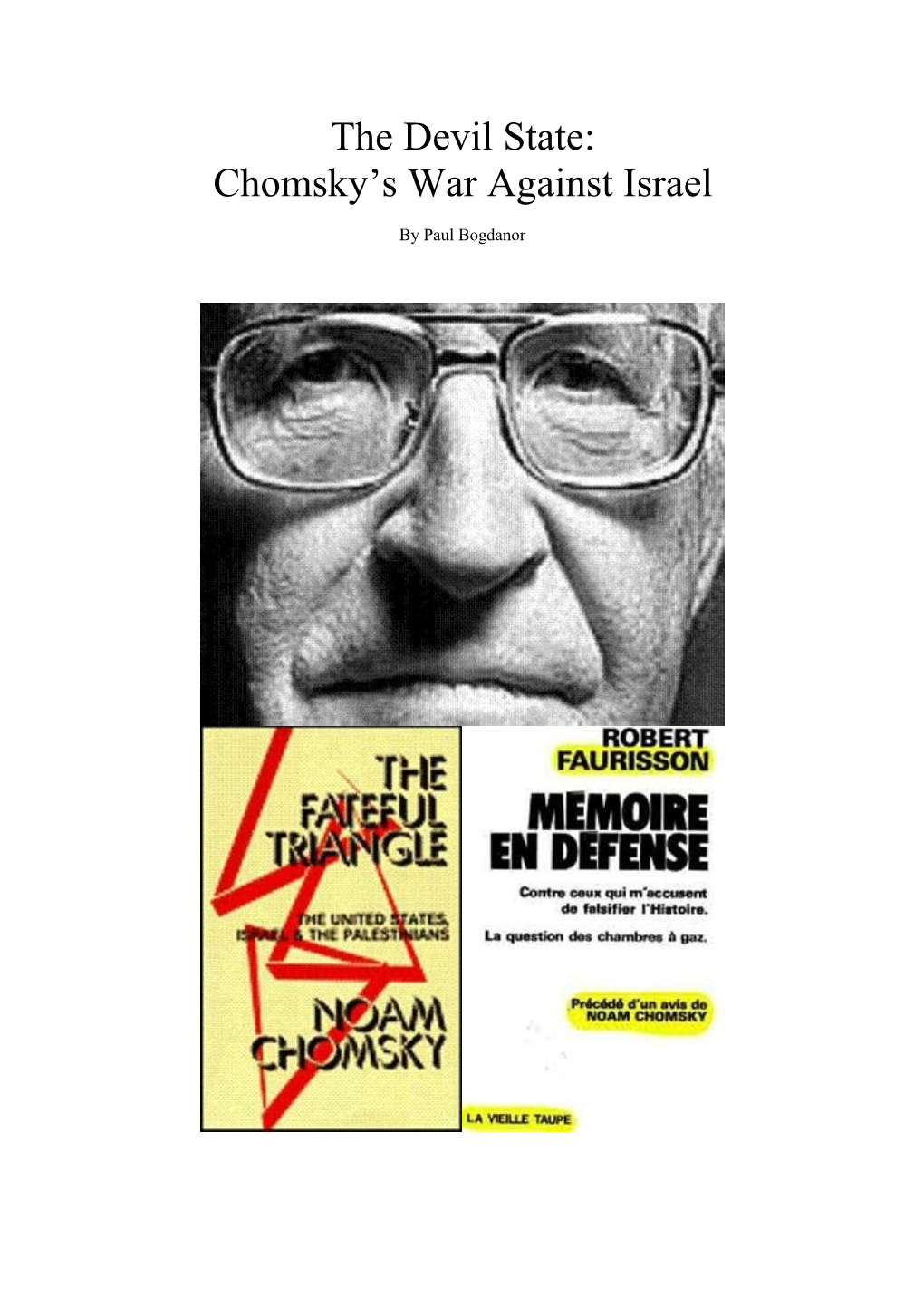 Chomsky's War Against Israel