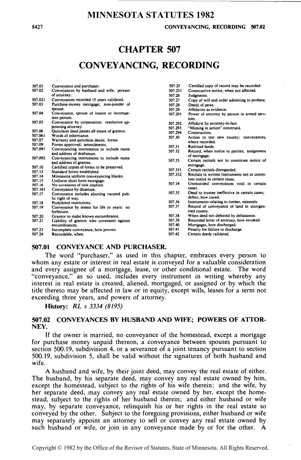 Chapter 507 Conveyancing, Recording