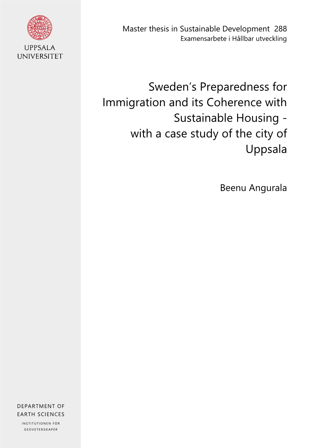 Sweden's Preparedness for Immigration and Its