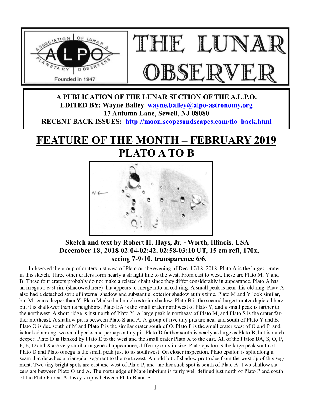 February 2019 Plato a to B