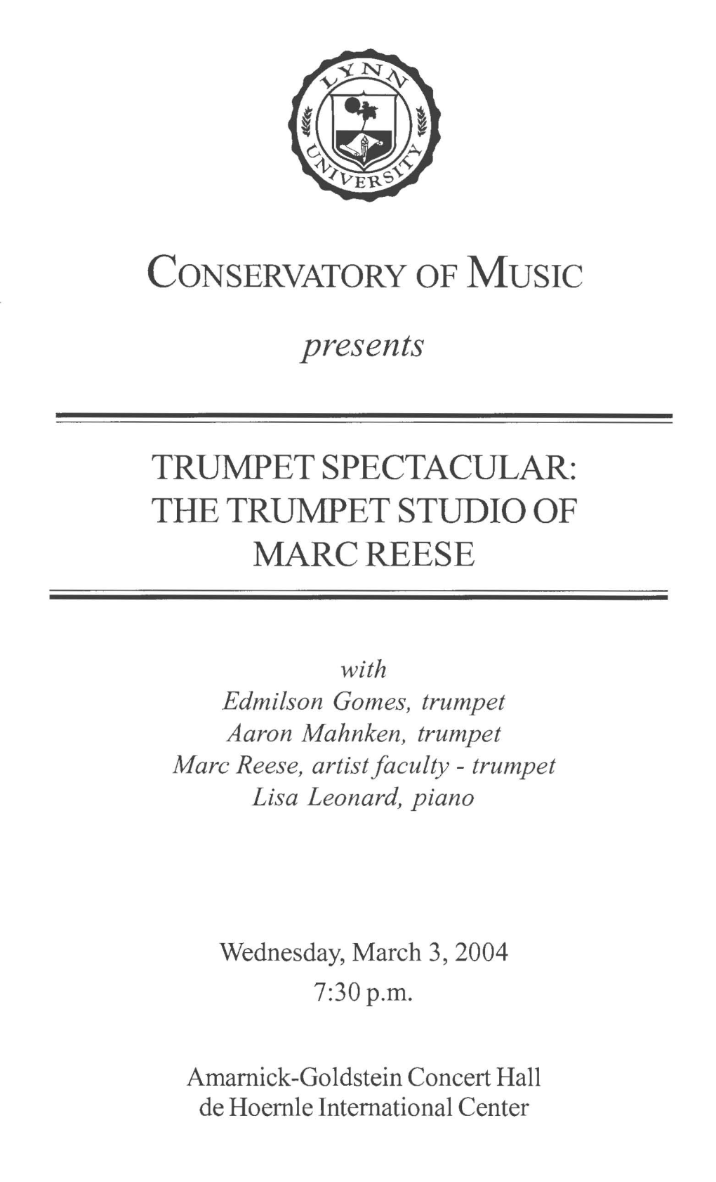 The Trumpet Studio of Marc Reese