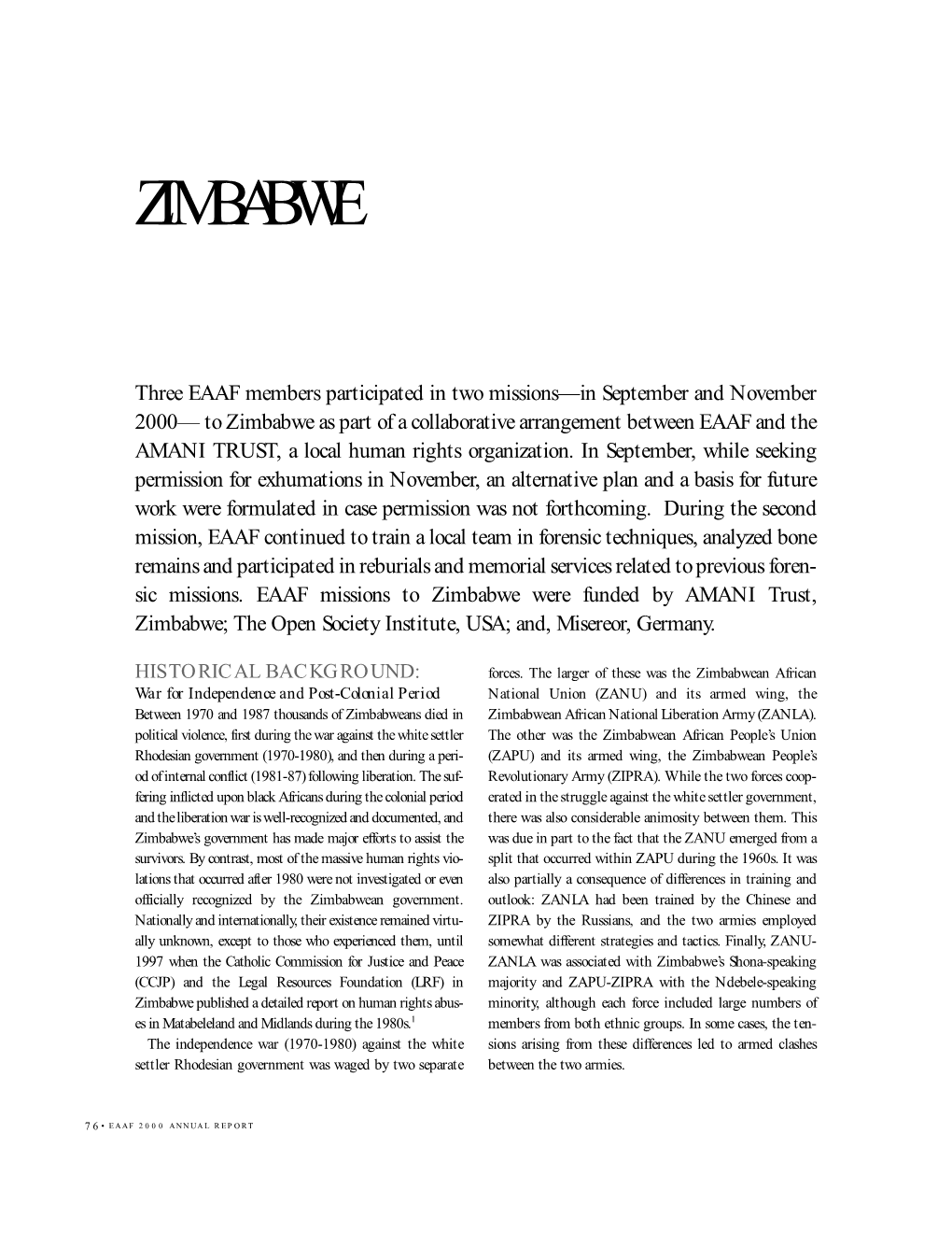 EAAF Annual Report 2000