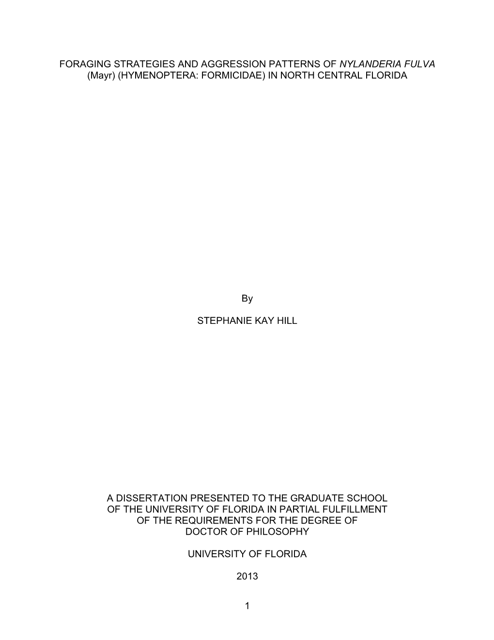 University of Florida Thesis Or Dissertation Formatting