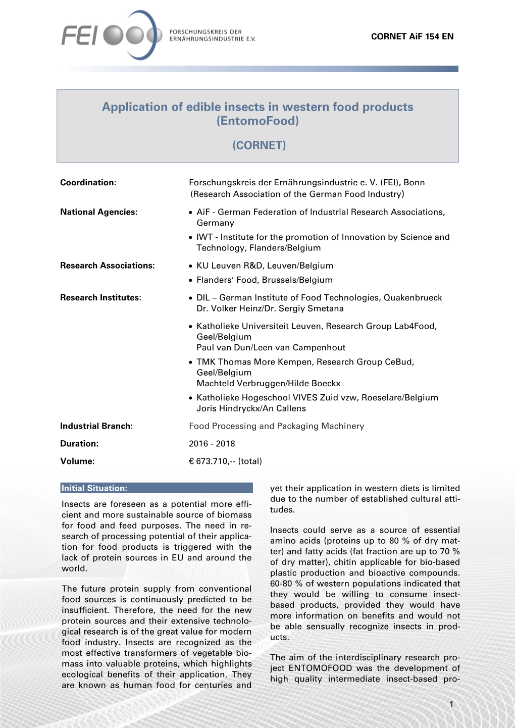 Application of Edible Insects in Western Food Products (Entomofood)