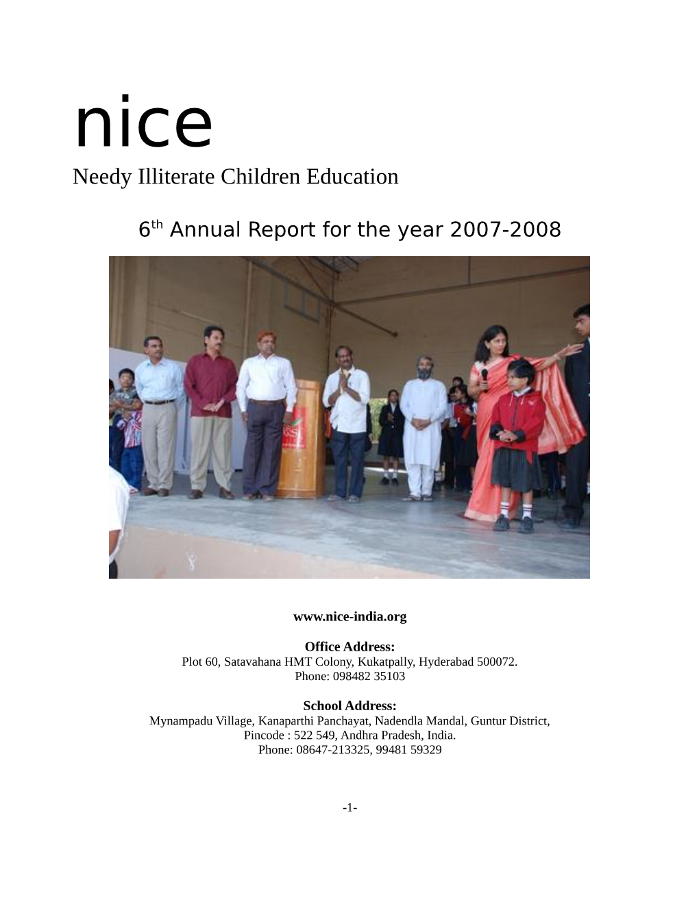 NICE – Needy Illiterate Children Education