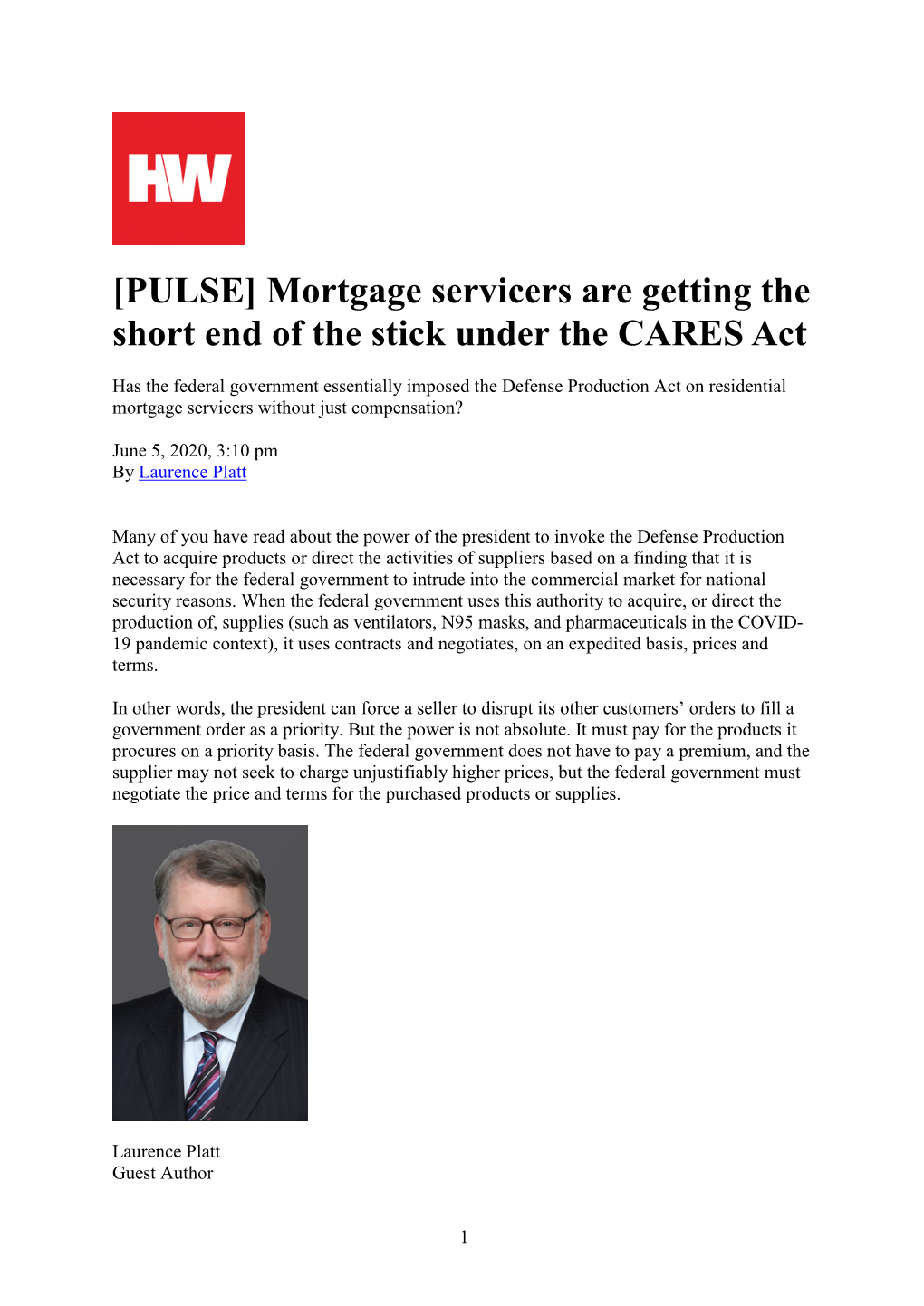 Mortgage Servicers Are Getting the Short End of the Stick Under the CARES Act