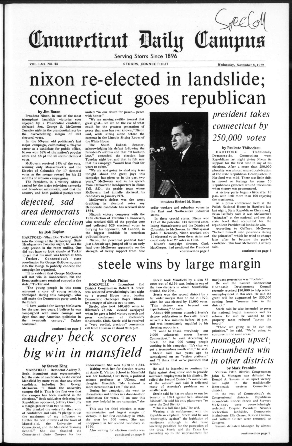 Connecticut Goes Republican by Jim Baran United "In Our Desire for Peace