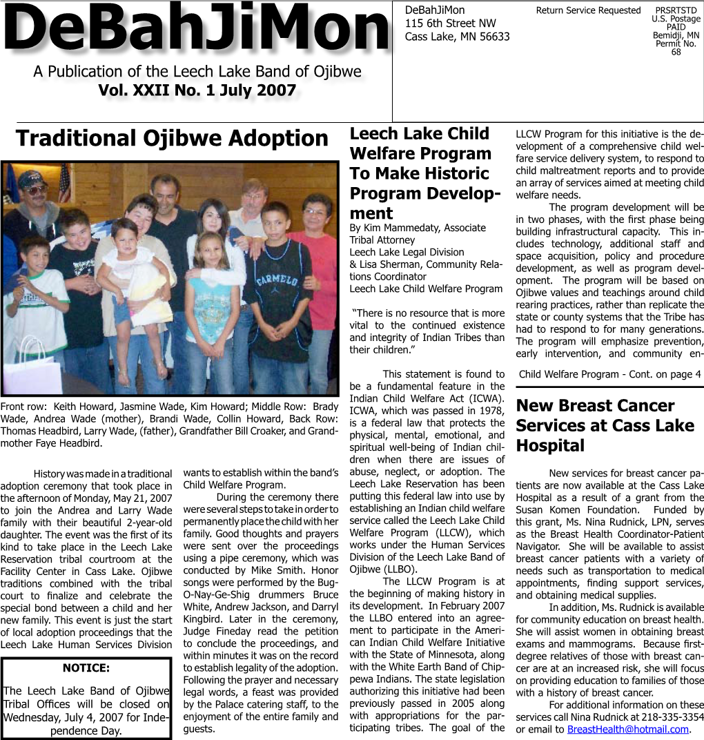 Traditional Ojibwe Adoption