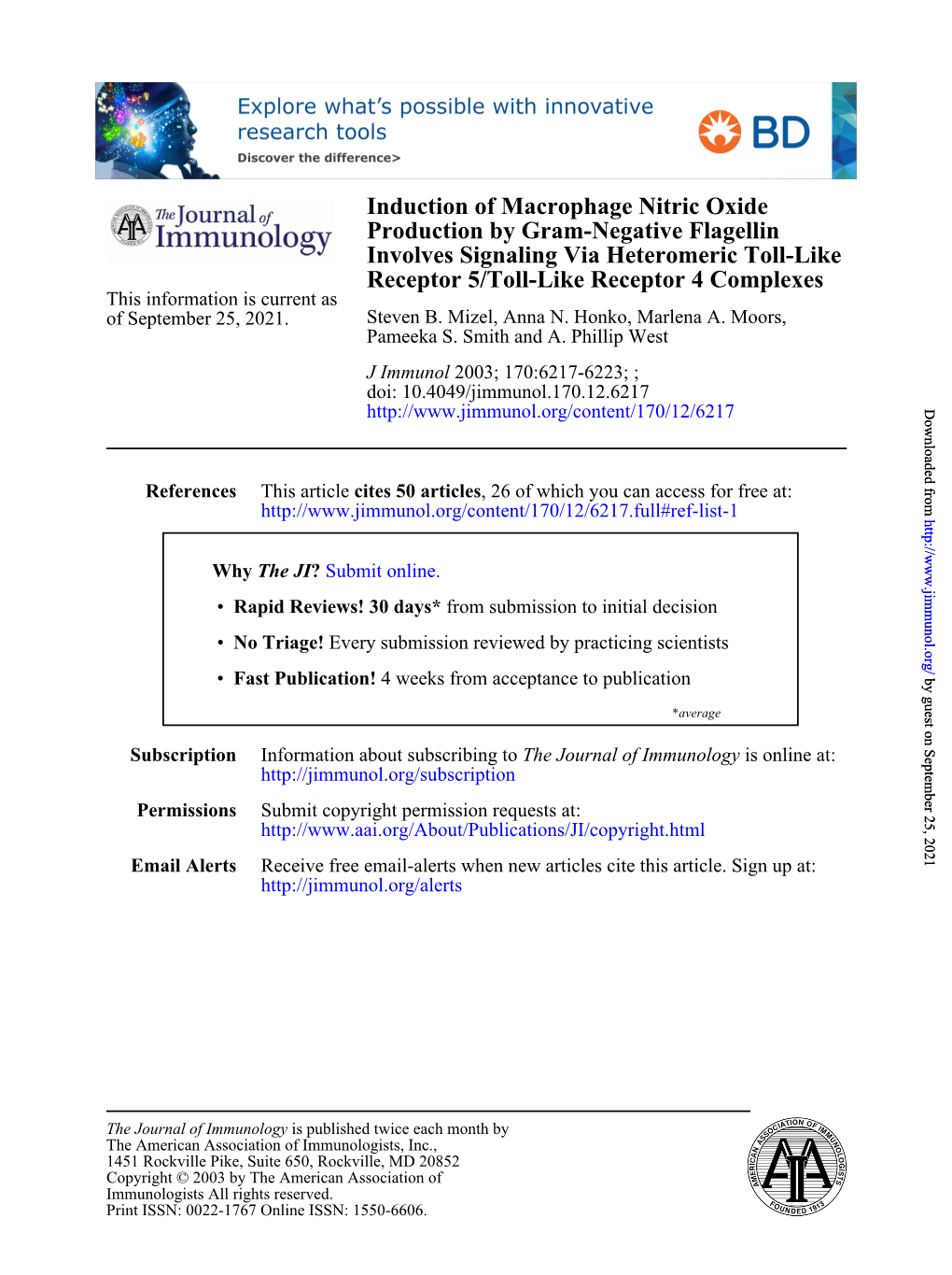 Receptor 5/Toll-Like Receptor 4 Complexes Involves Signaling Via