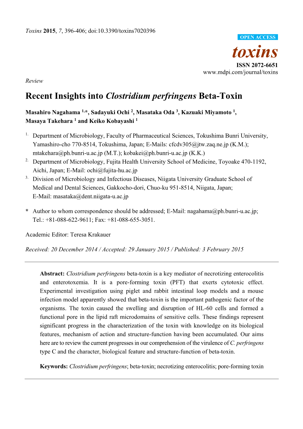 Recent Insights Into Clostridium Perfringens Beta-Toxin
