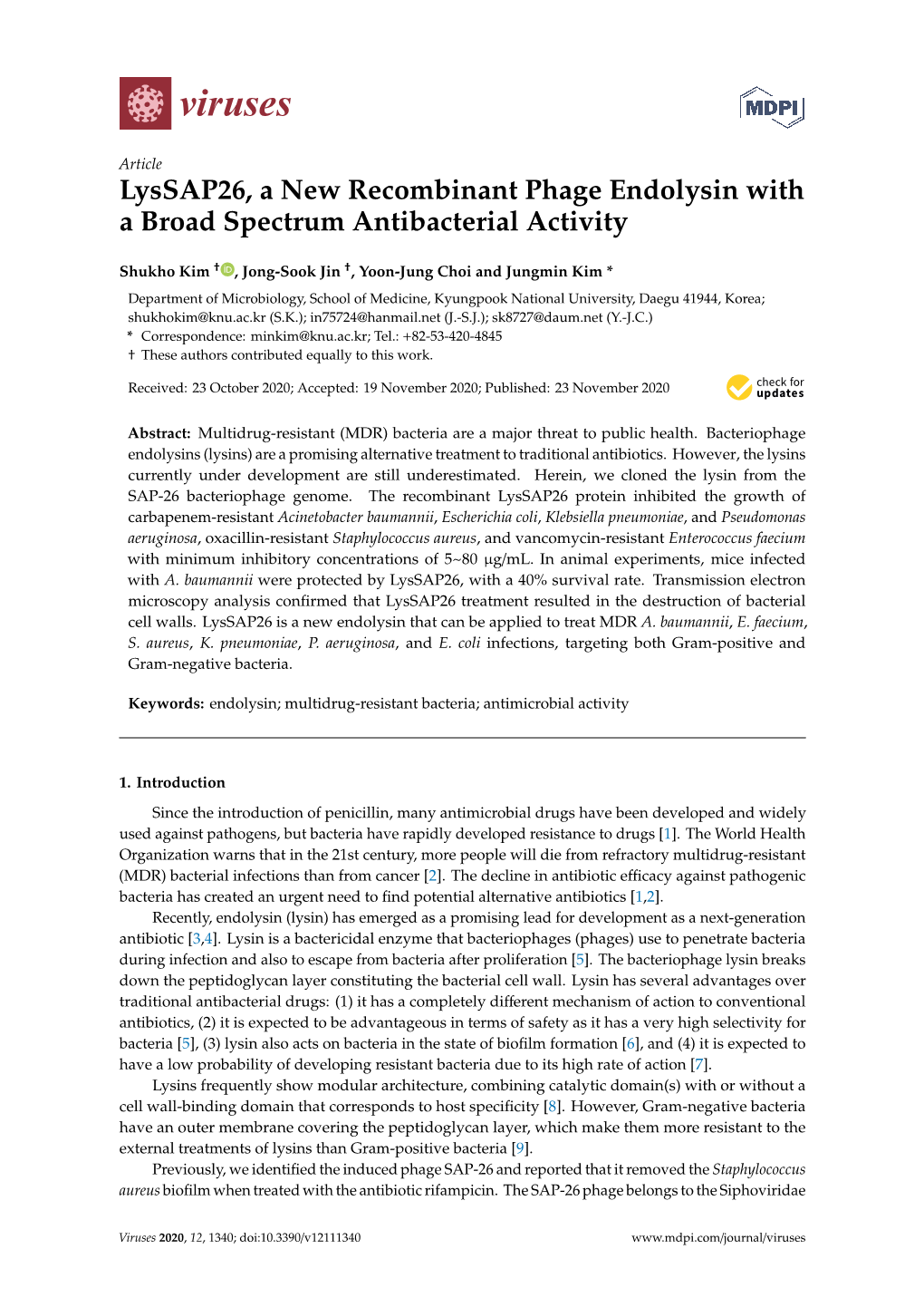 Lyssap26, a New Recombinant Phage Endolysin with a Broad Spectrum Antibacterial Activity