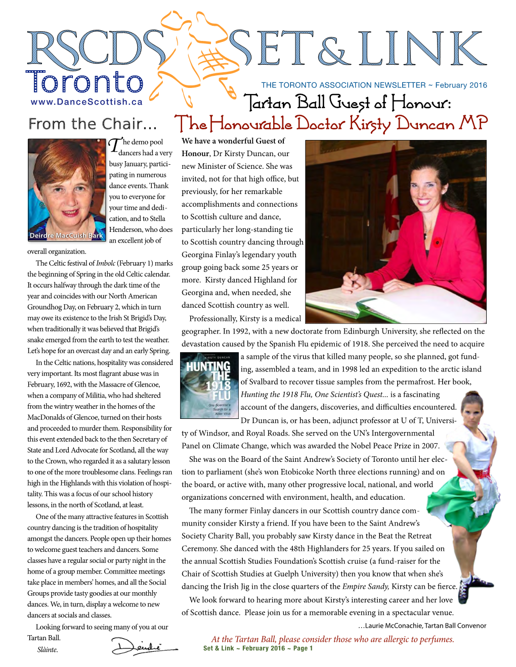 Tartan Ball Guest of Honour: the Honourable Doctor Kirsty Duncan MP