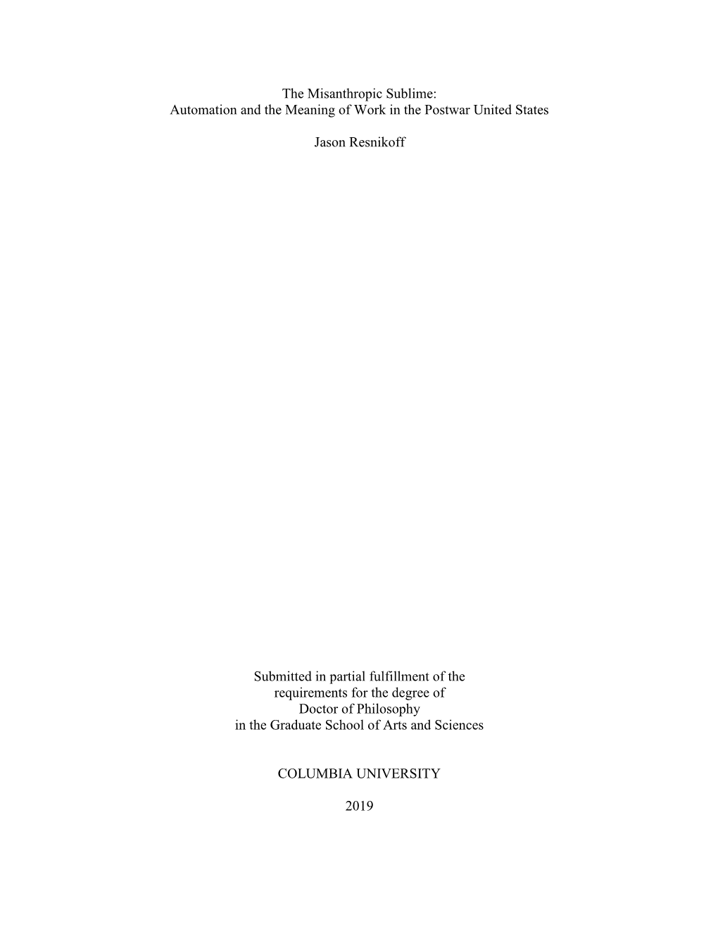 Automation and the Meaning of Work in the Postwar United States