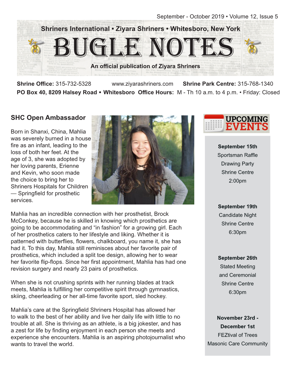 BUGLE NOTES an Official Publication of Ziyara Shriners