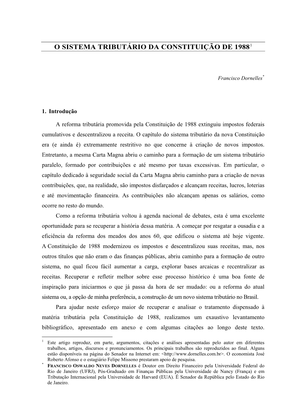 Sistema Tributário Na Constituição De 1988