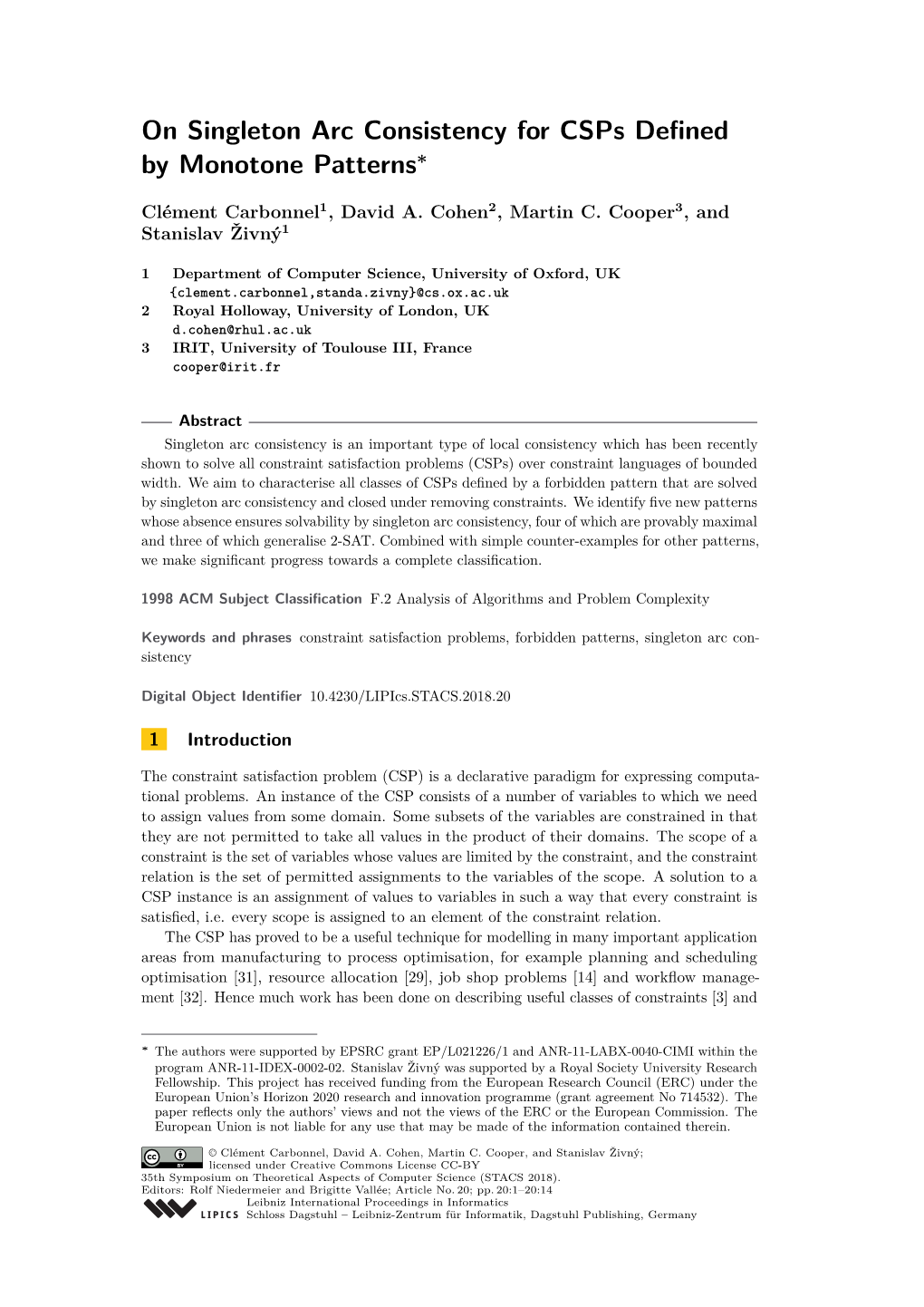 On Singleton Arc Consistency for Csps Defined by Monotone Patterns