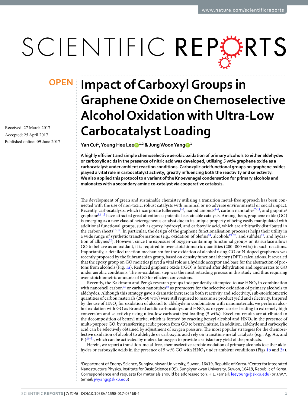 Impact of Carboxyl Groups in Graphene Oxide on Chemoselective