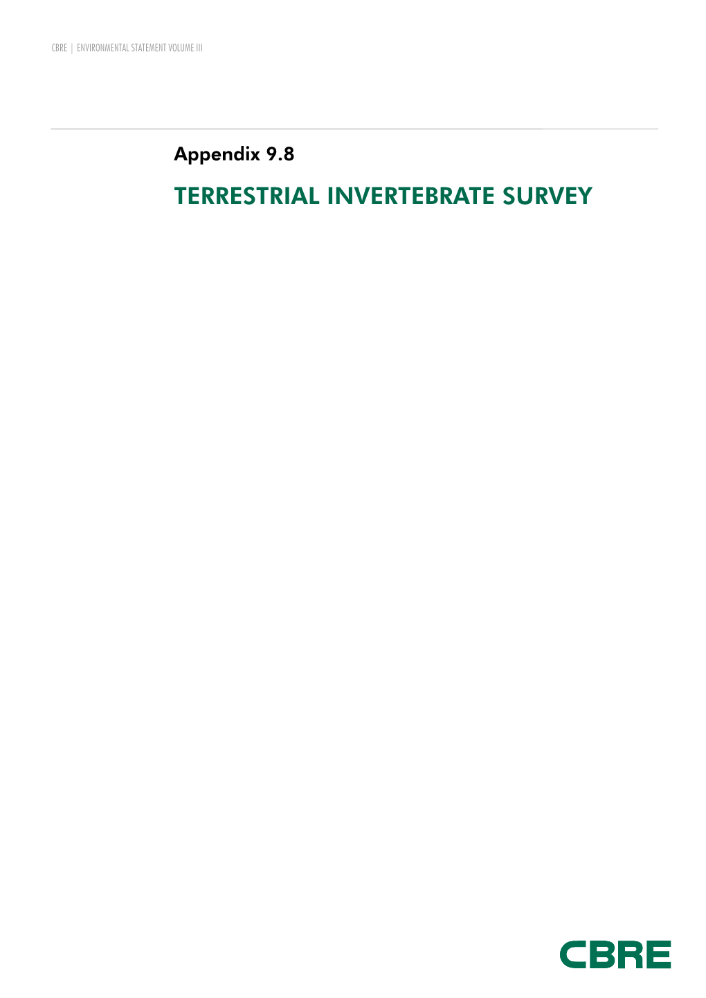 Terrestrial Invertebrate Survey