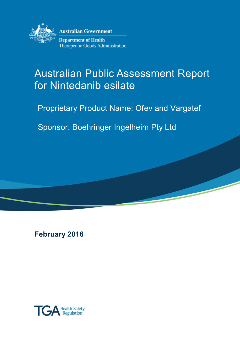 Australian Public Assessment Report for Nintedanib Esilate