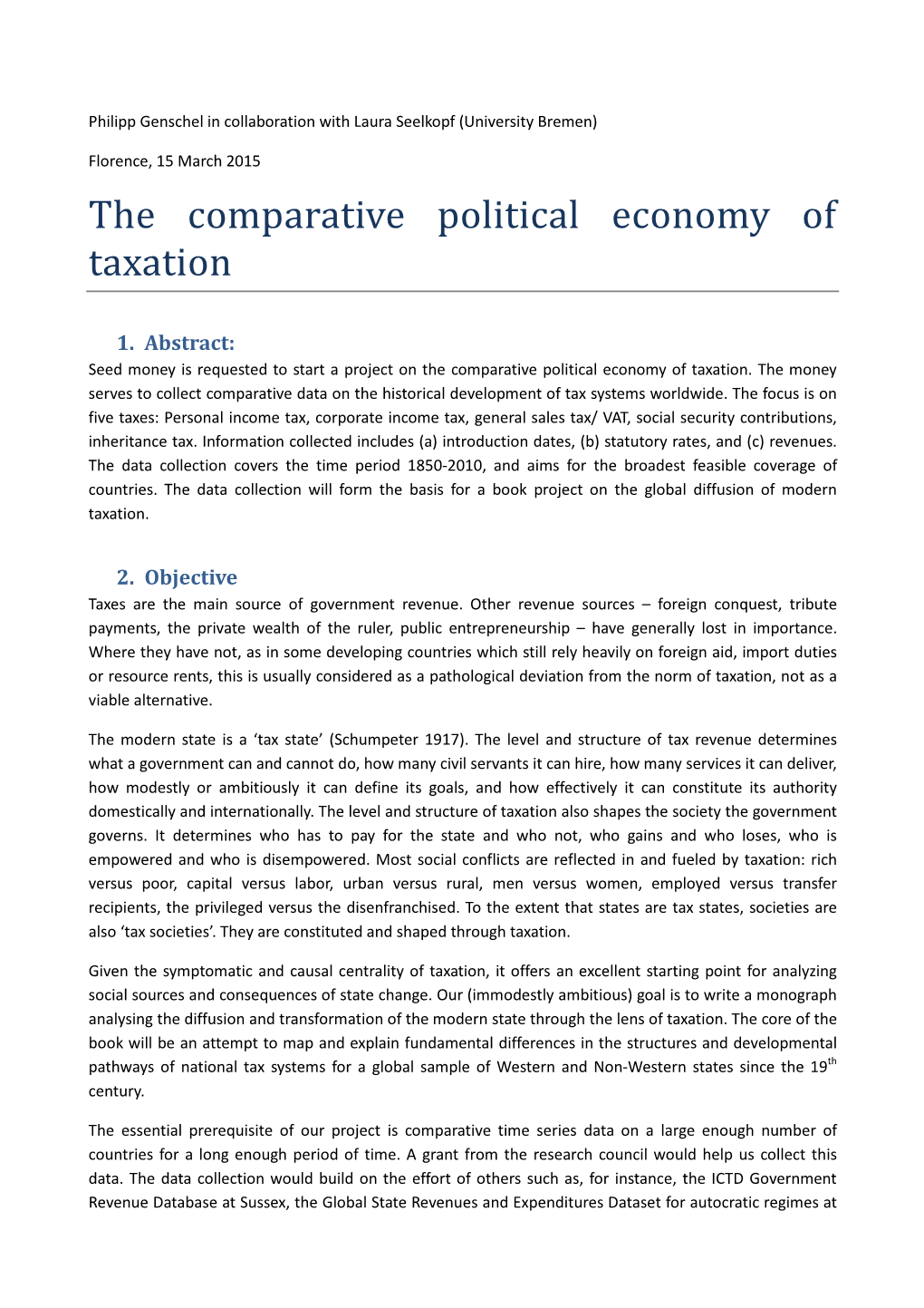 Comparative Political Economy of Taxation