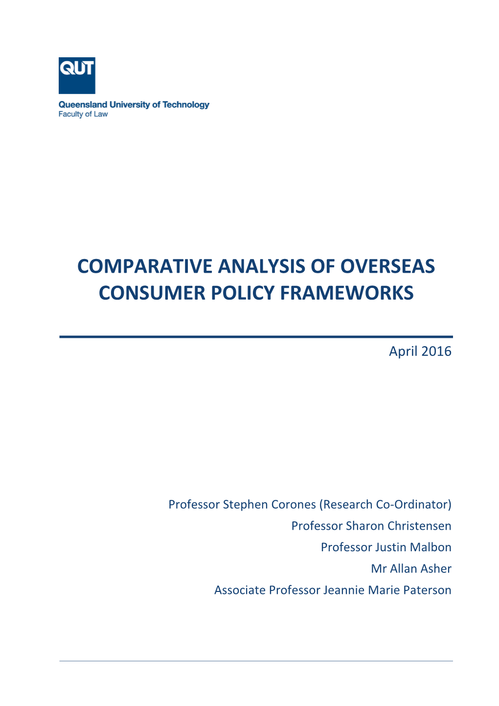 Comparative Analysis of Overseas Consumer Policy Frameworks