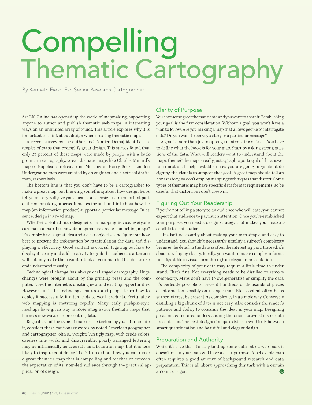 Compelling Thematic Cartography by Kenneth Field, Esri Senior Research Cartographer