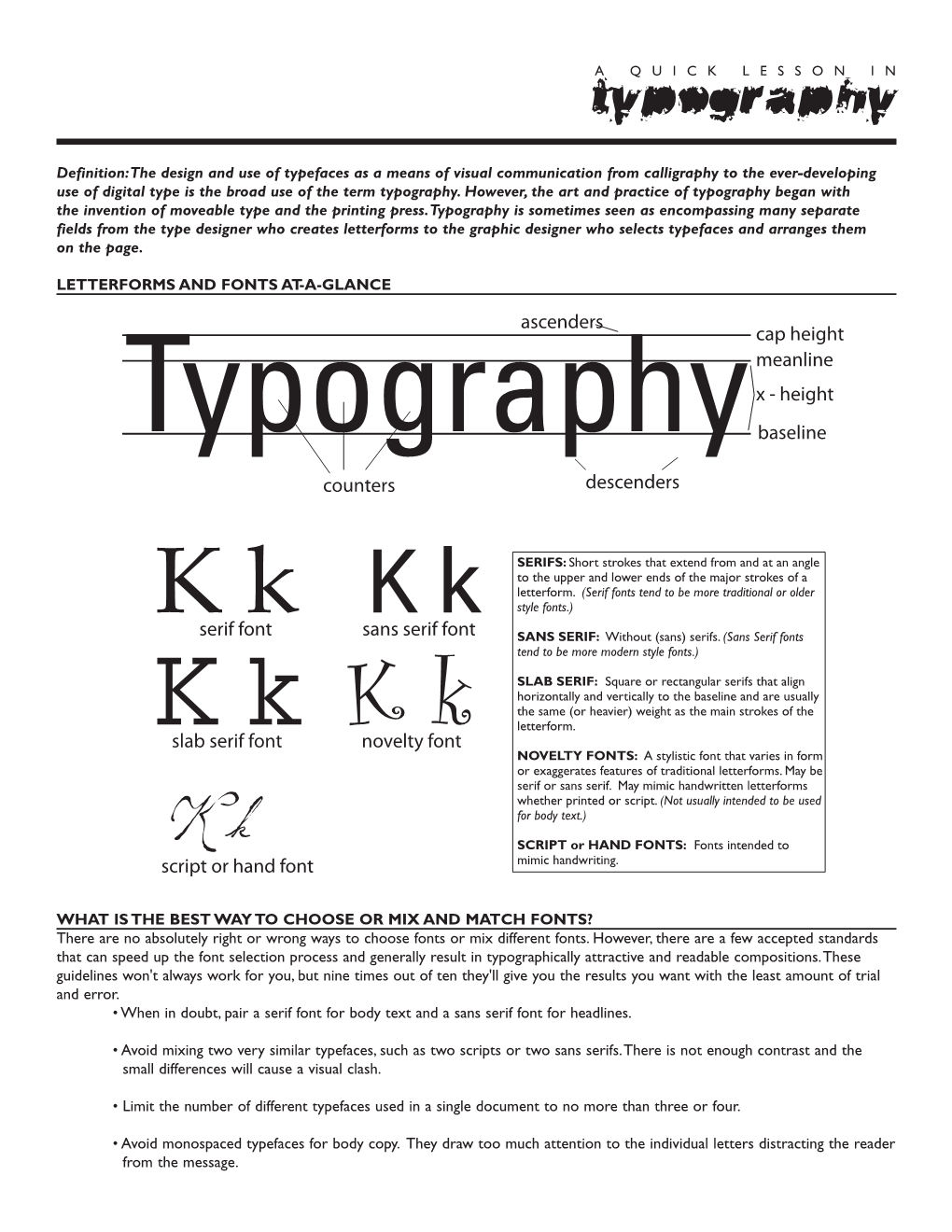 Typographya Quick Lesson In