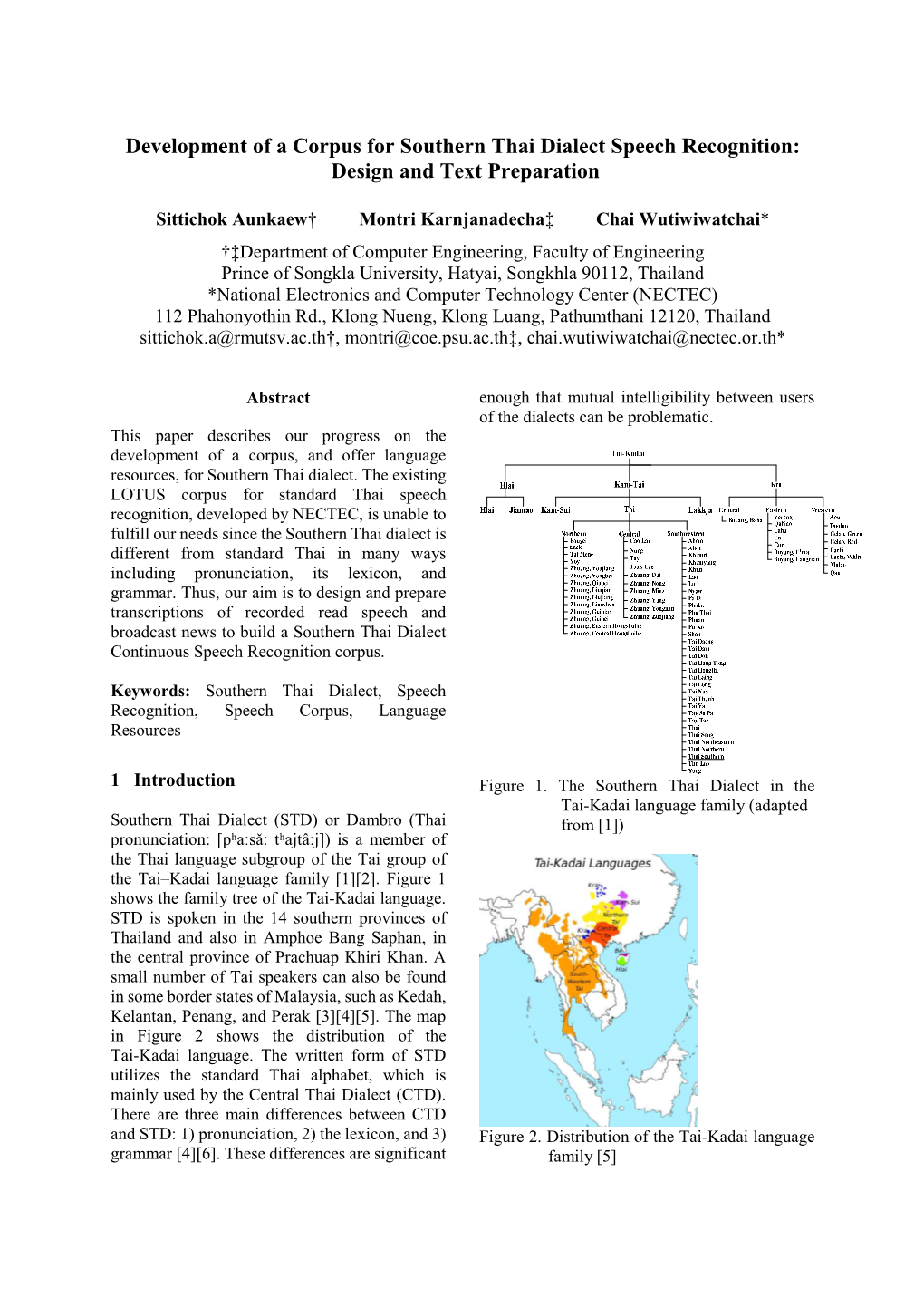 Development of a Corpus for Southern Thai Dialect Speech Recognition: Design and Text Preparation