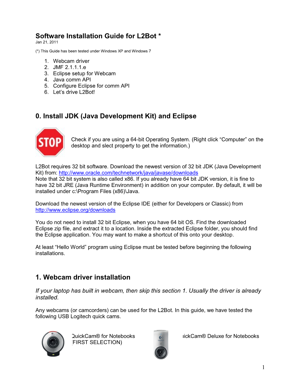 Computer Vision Processing Using Webcams with Java in Eclipse 3