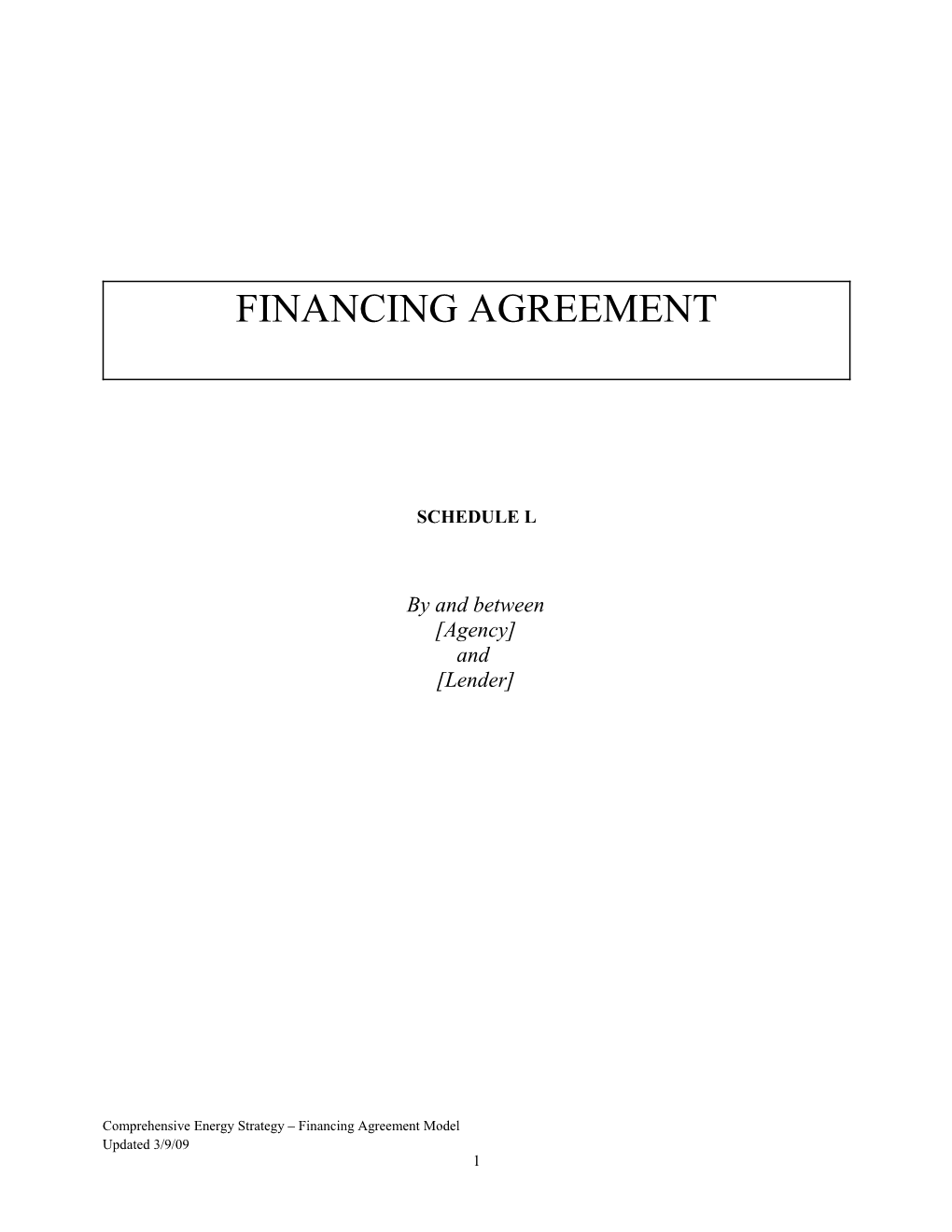 Financing Agreement