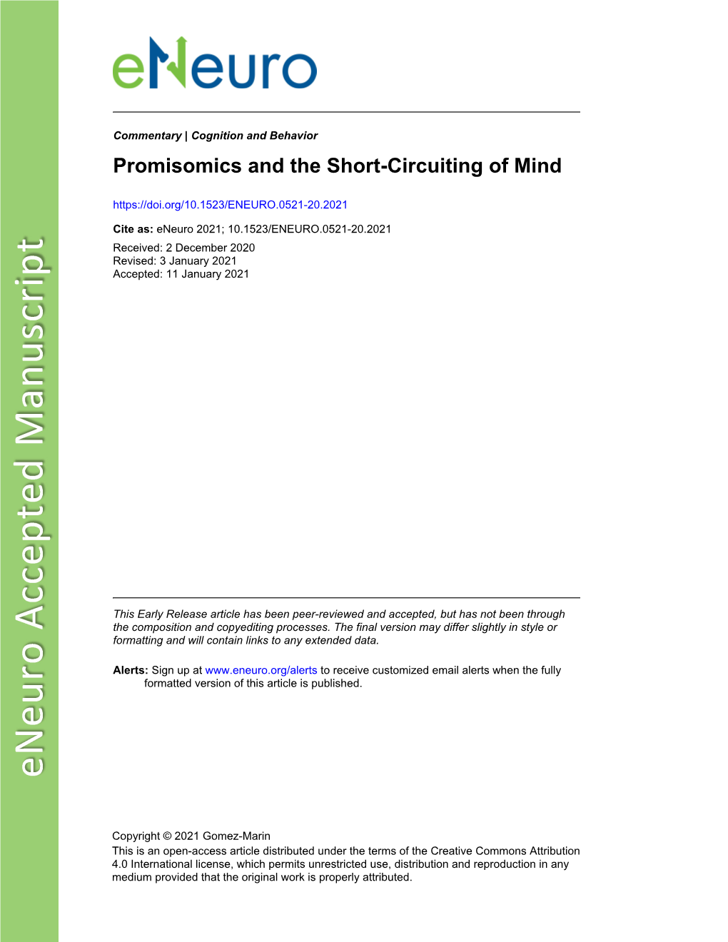 Promisomics and the Short-Circuiting of Mind