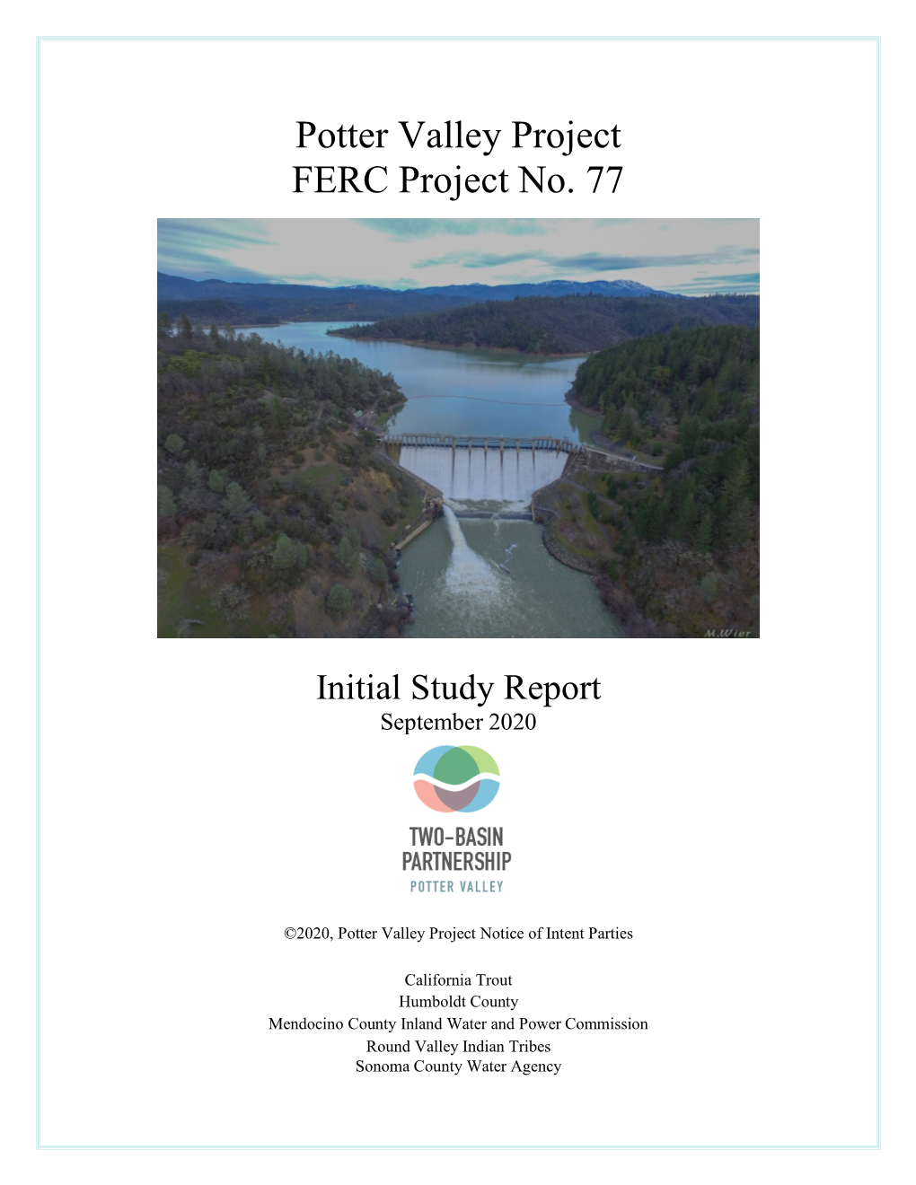 Initial Study Report for FERC Projects