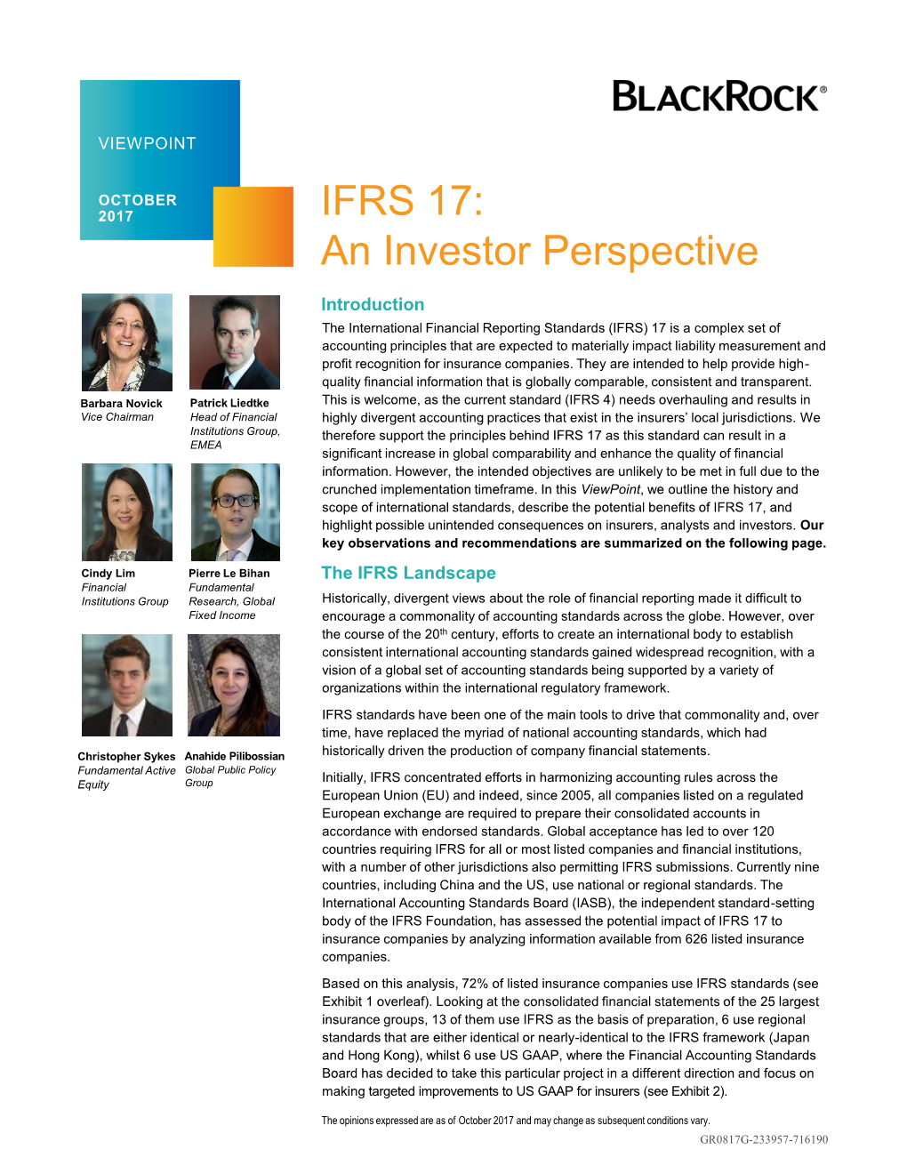 IFRS 17: an Investor Perspective