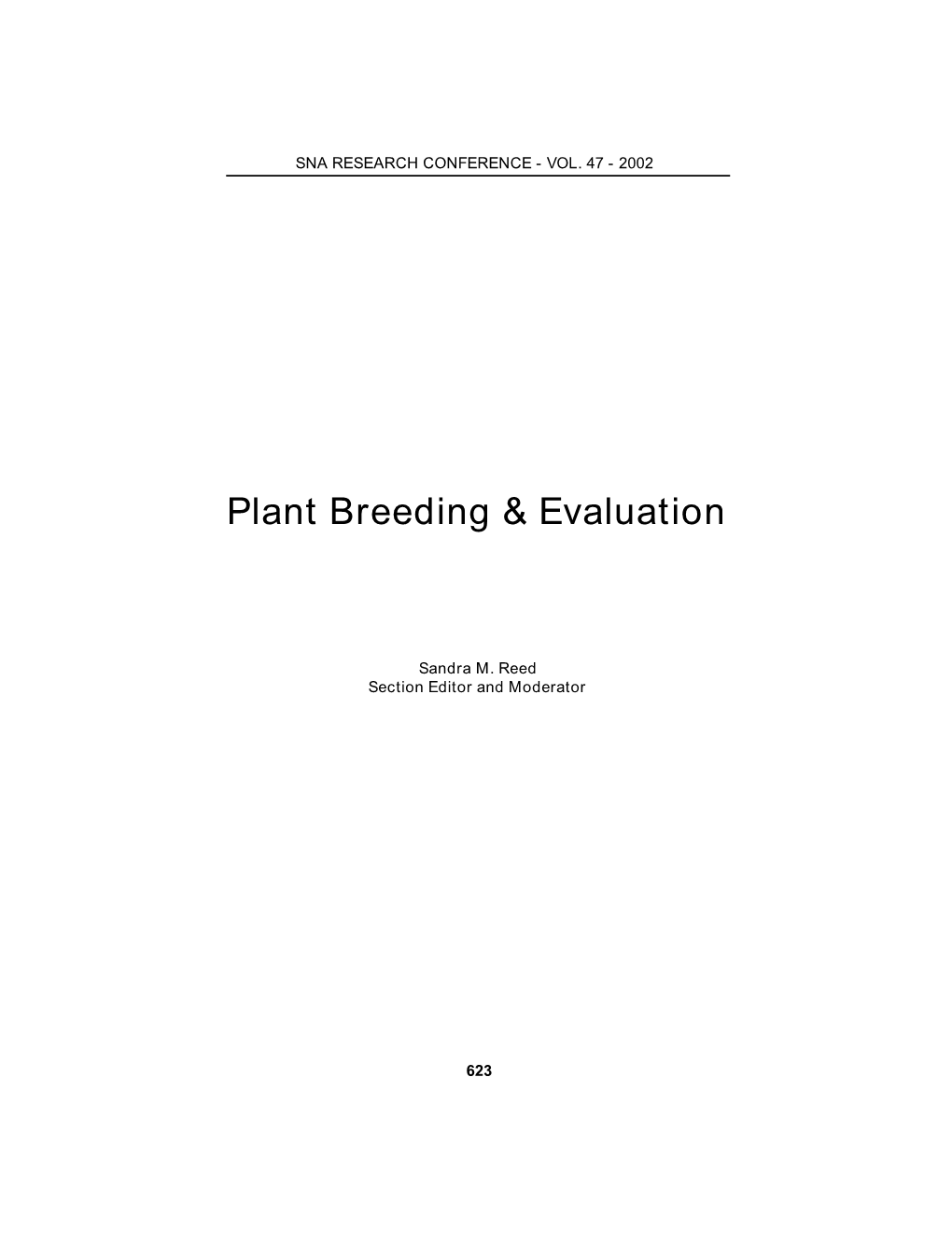 Plant Breeding & Evaluation