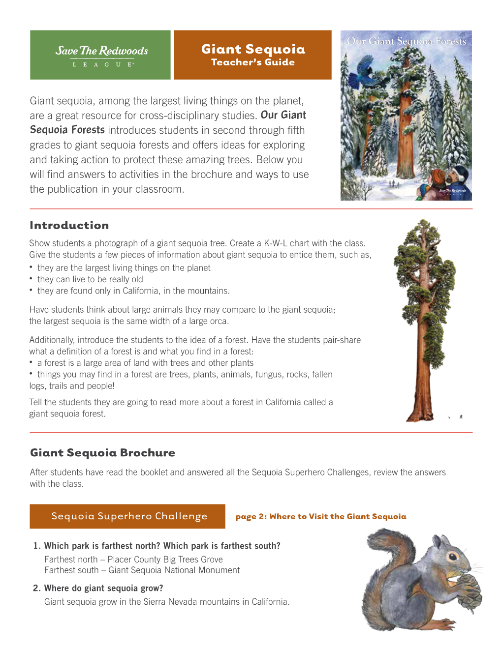 Giant Sequoia Our Giant Sequoia Forests Teacher’S Guide