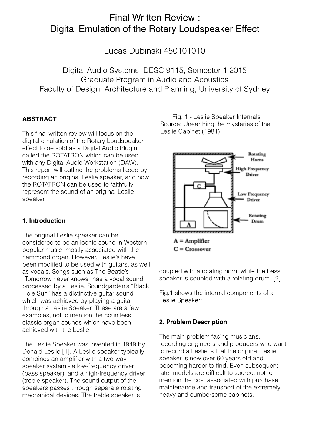 Final Written Review : Digital Emulation of the Rotary