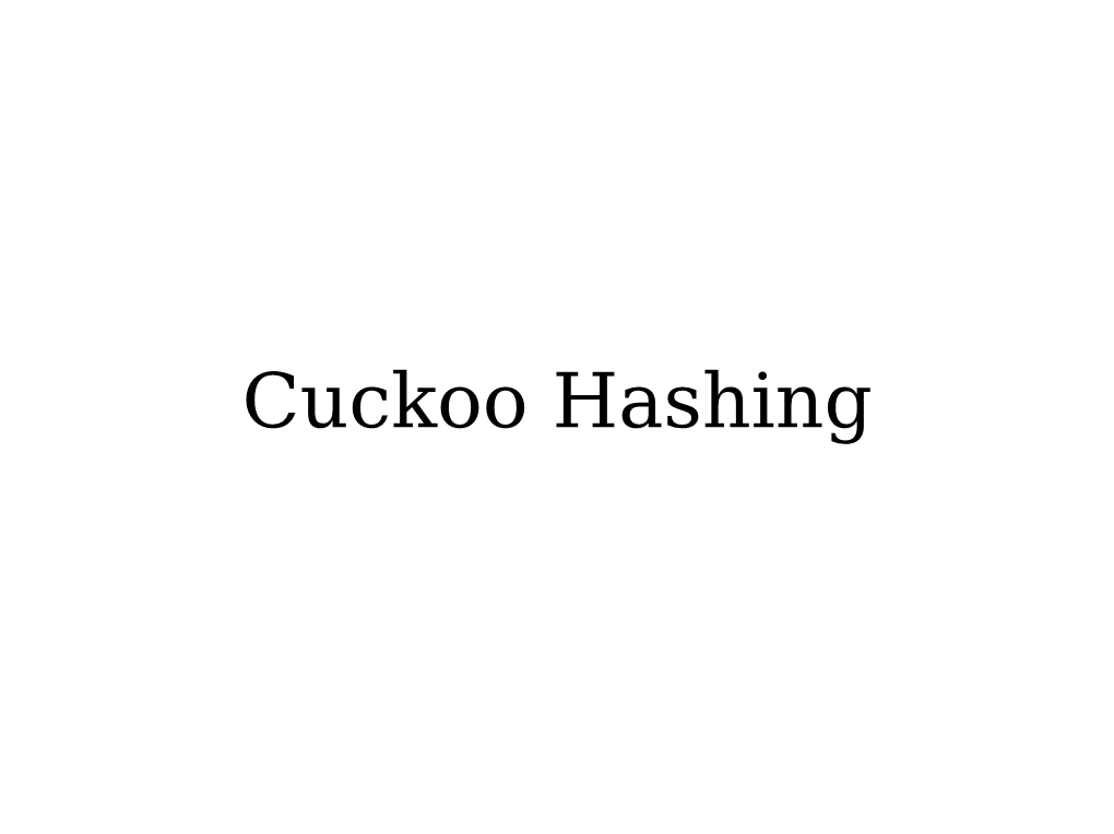 Cuckoo Hashing