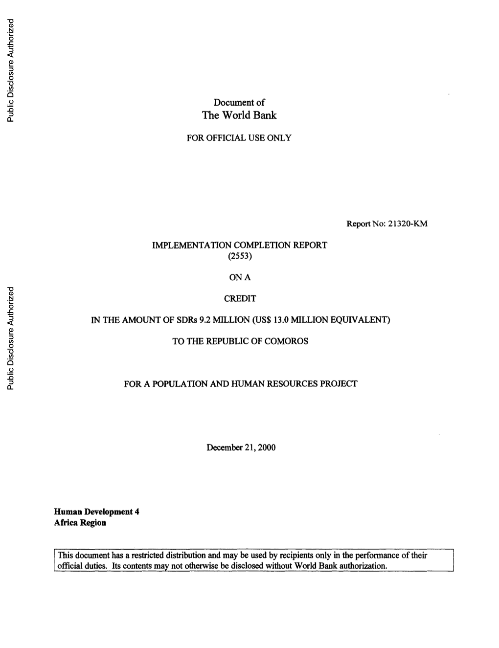 World Bank Document