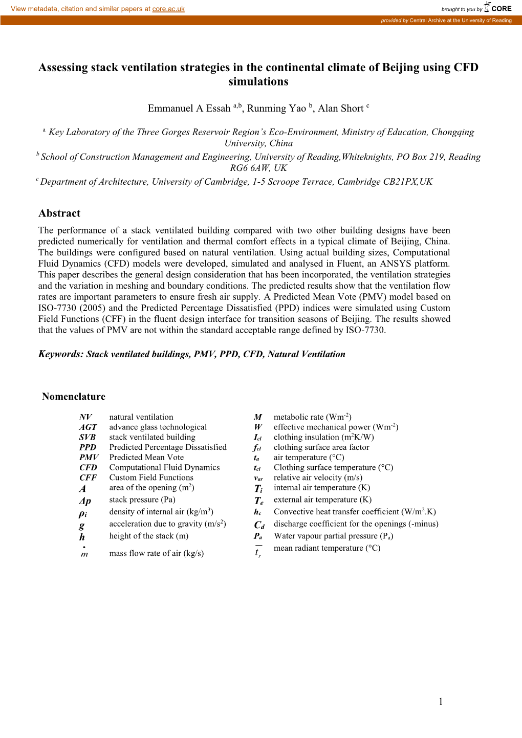 Assessing Stack Ventilation Strategies in the Continental Climate of Beijing Using CFD Simulations