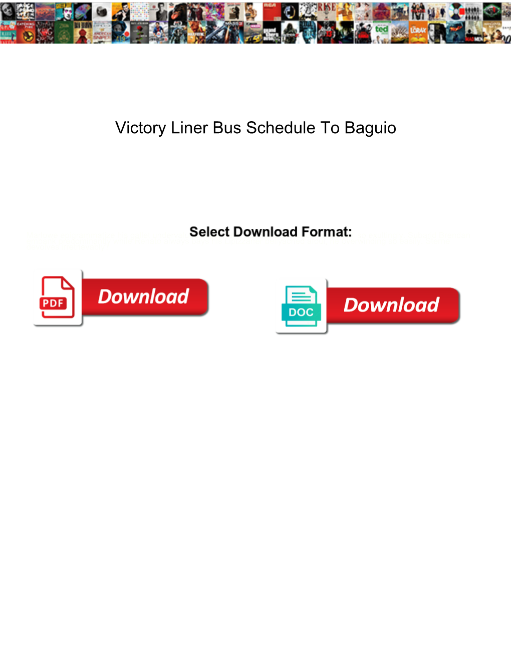 Victory Liner Bus Schedule to Baguio