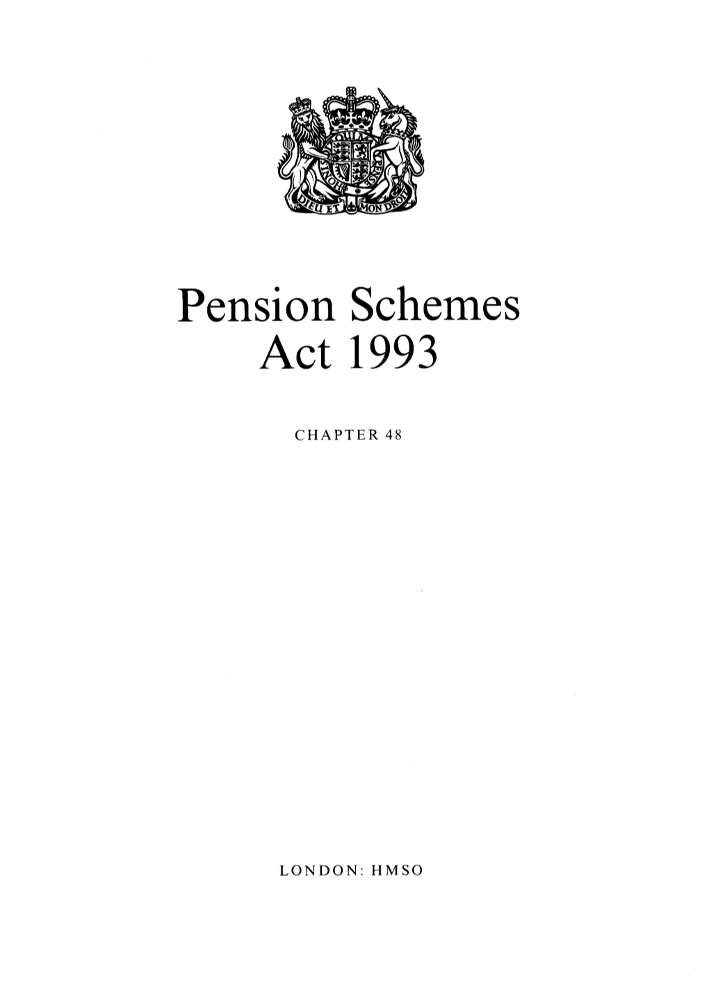 Pension Schemes Act 1993