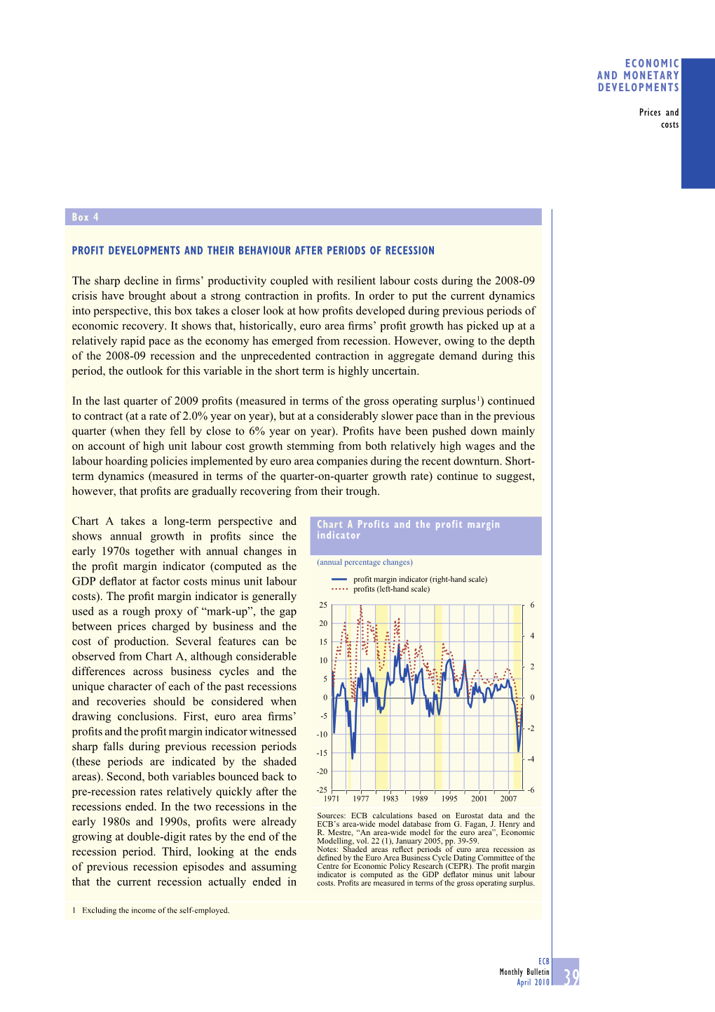 Profit Developments and Their Behaviour After Periods of Recession