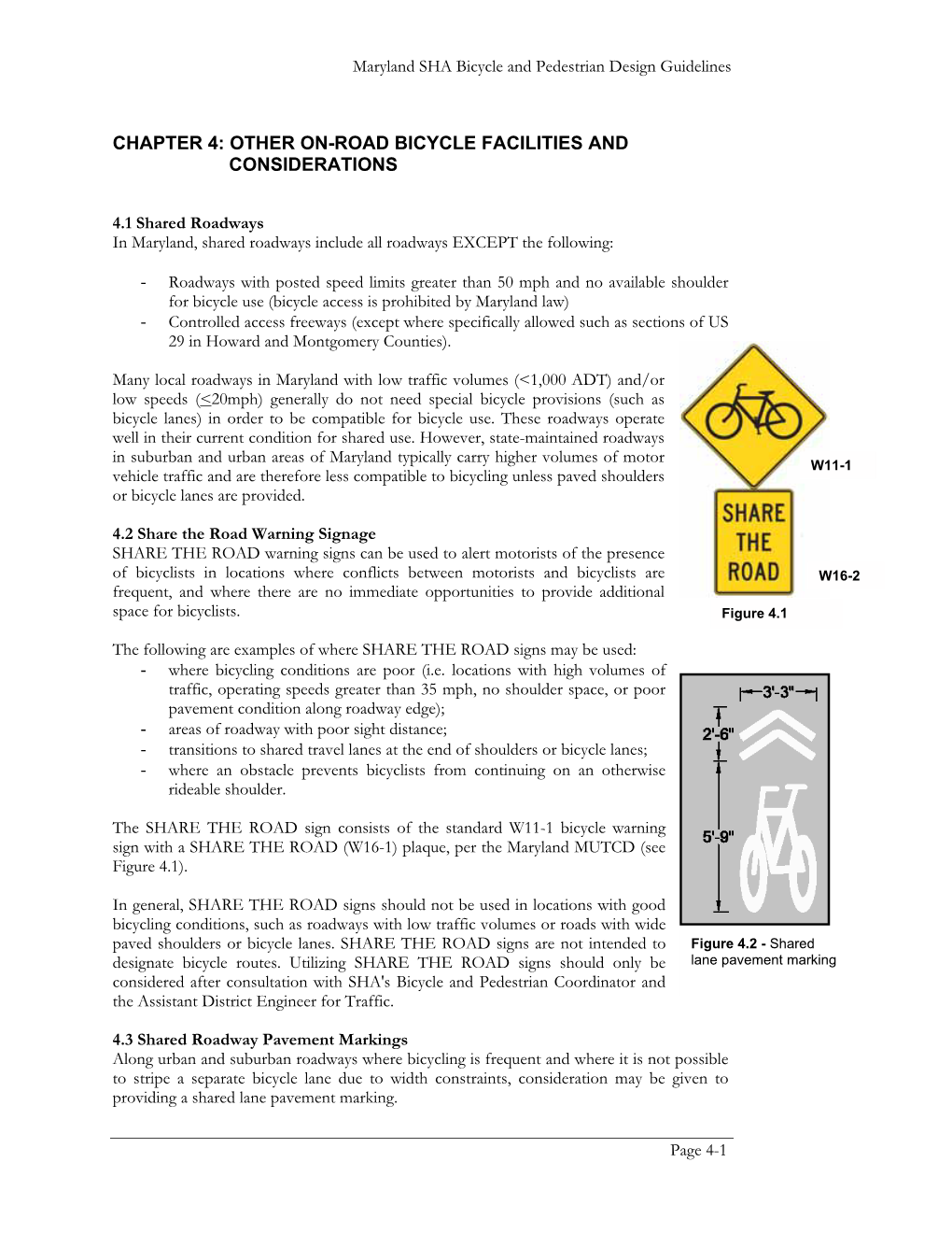 Chapter 4: Other On-Road Bicycle Facilities and Considerations