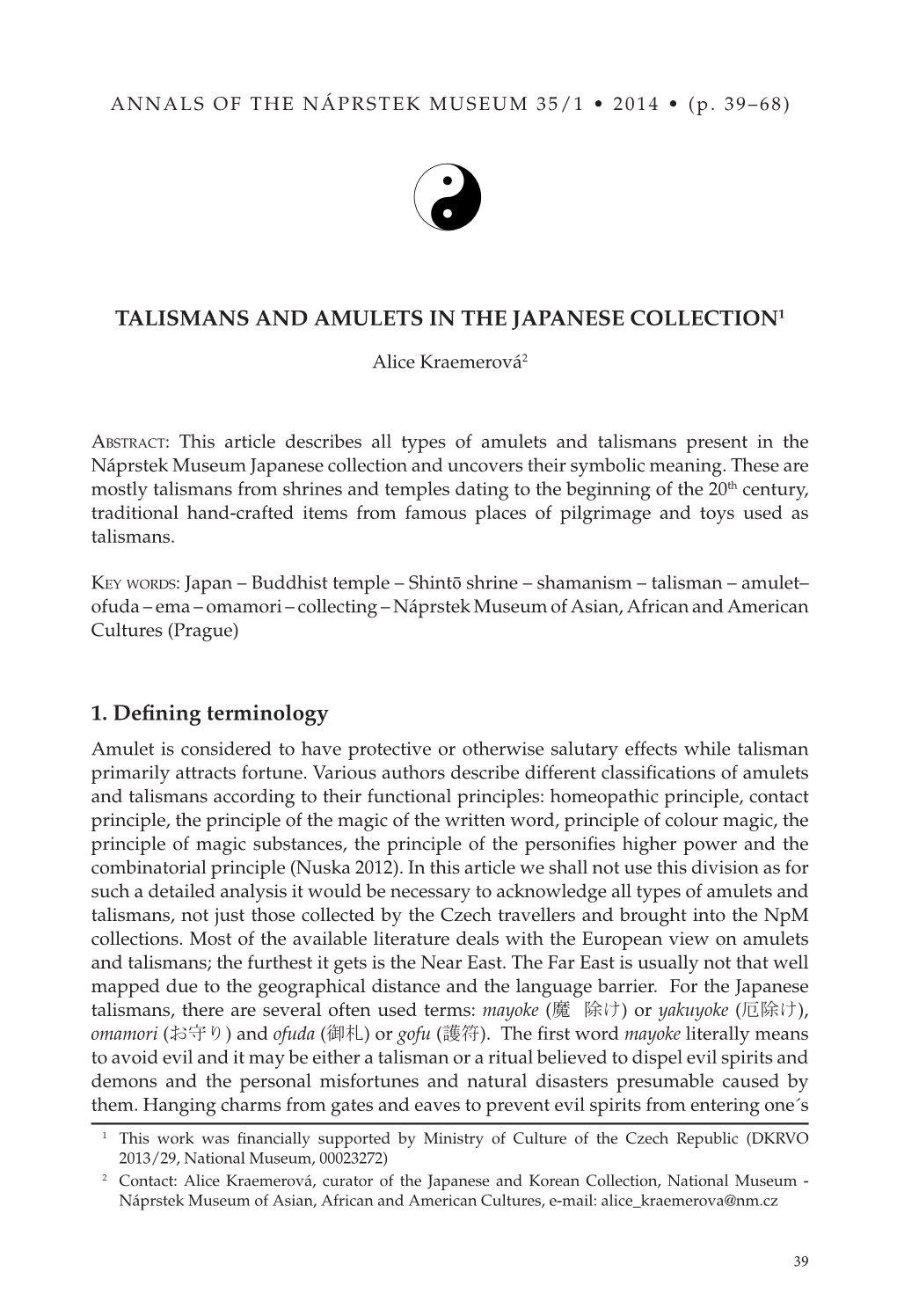 Talismans and Amulets in the Japanese Collection1