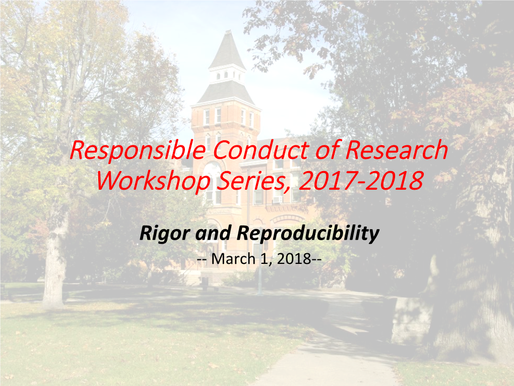 RCR Rigor and Reproducibility