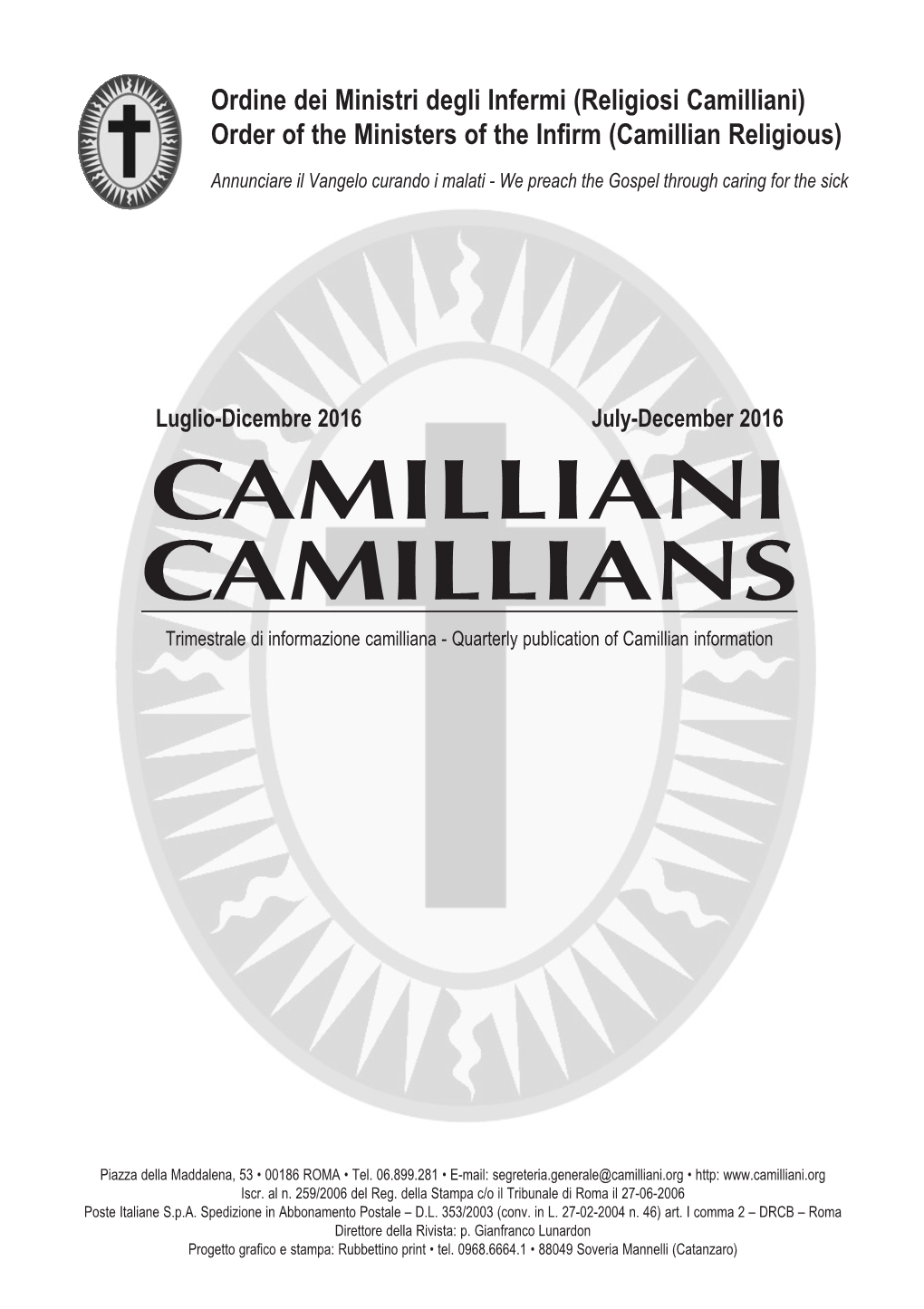 Camilliani Camillians Trimestrale Di Informazione Camilliana - Quarterly Publication of Camillian Information