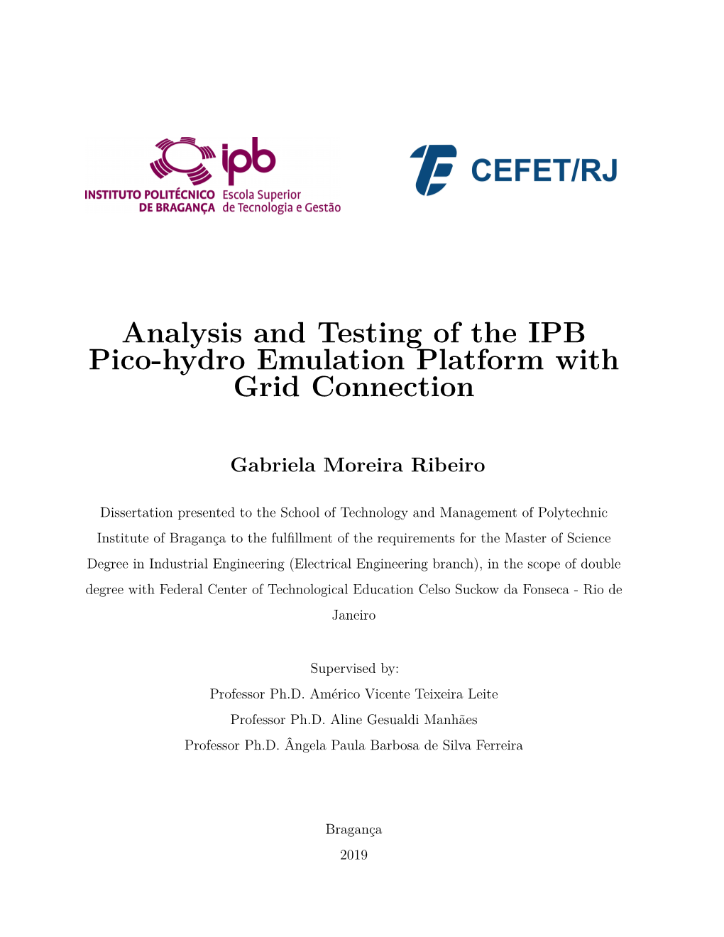 Analysis and Testing of the IPB Pico-Hydro Emulation Platform with Grid Connection