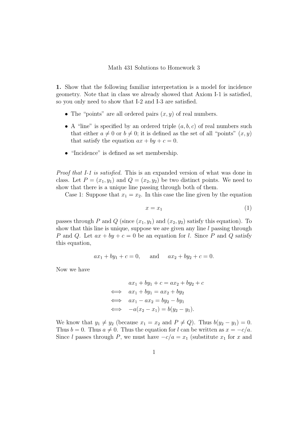 Math 431 Solutions to Homework 3